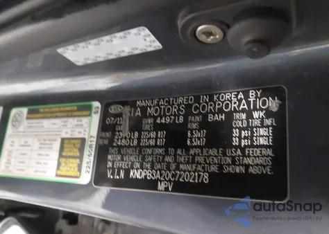 2012 Kia Sportage Lx из США, поврежденный, VIN KNDPB3A20C7202178